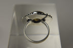 Smoky Quartz Silver Tone Metal Ring - Size 6