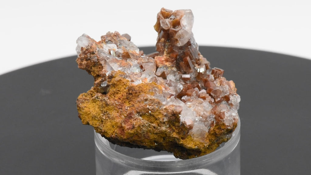 Wulfenite and Calcite Crystal Cluster Mineral Specimen - Mexico