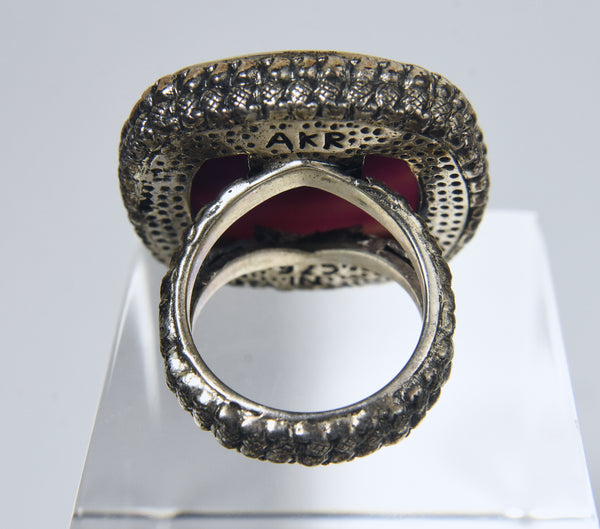 Amy Kahn Russell - Sterling Silver Dyed Agate Ring - Size 7.75