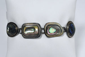 Vintage Sterling Silver Abalone Bracelet