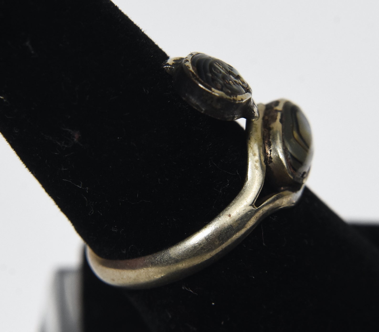 Silver Bypass Abalone Shell Ring - Size 6.5