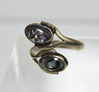 Silver Bypass Abalone Shell Ring - Size 6.5