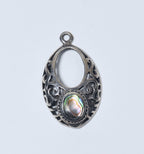 Sterling Silver Ornate Abalone Shell Pendant