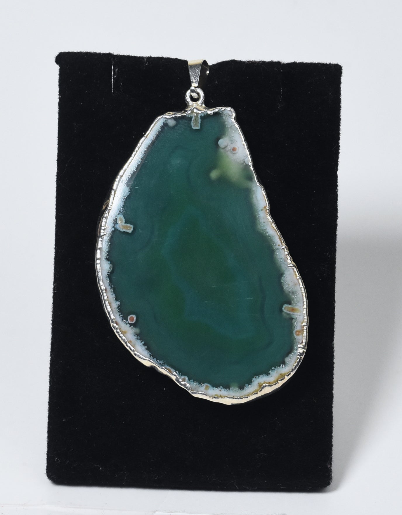 Green Agate Slice Pendant