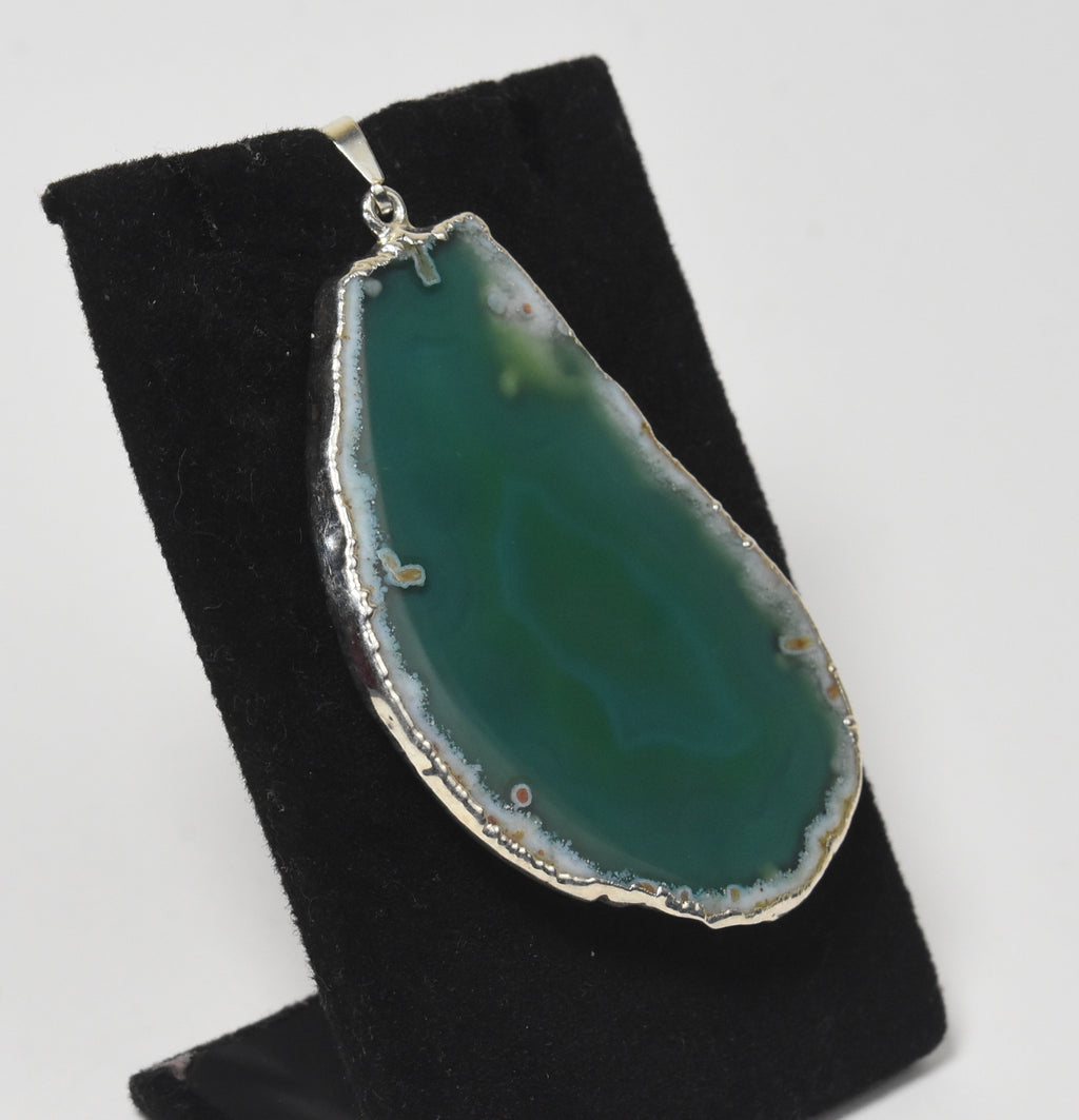 Green Agate Slice Pendant