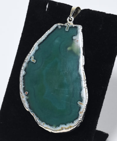 Green Agate Slice Pendant