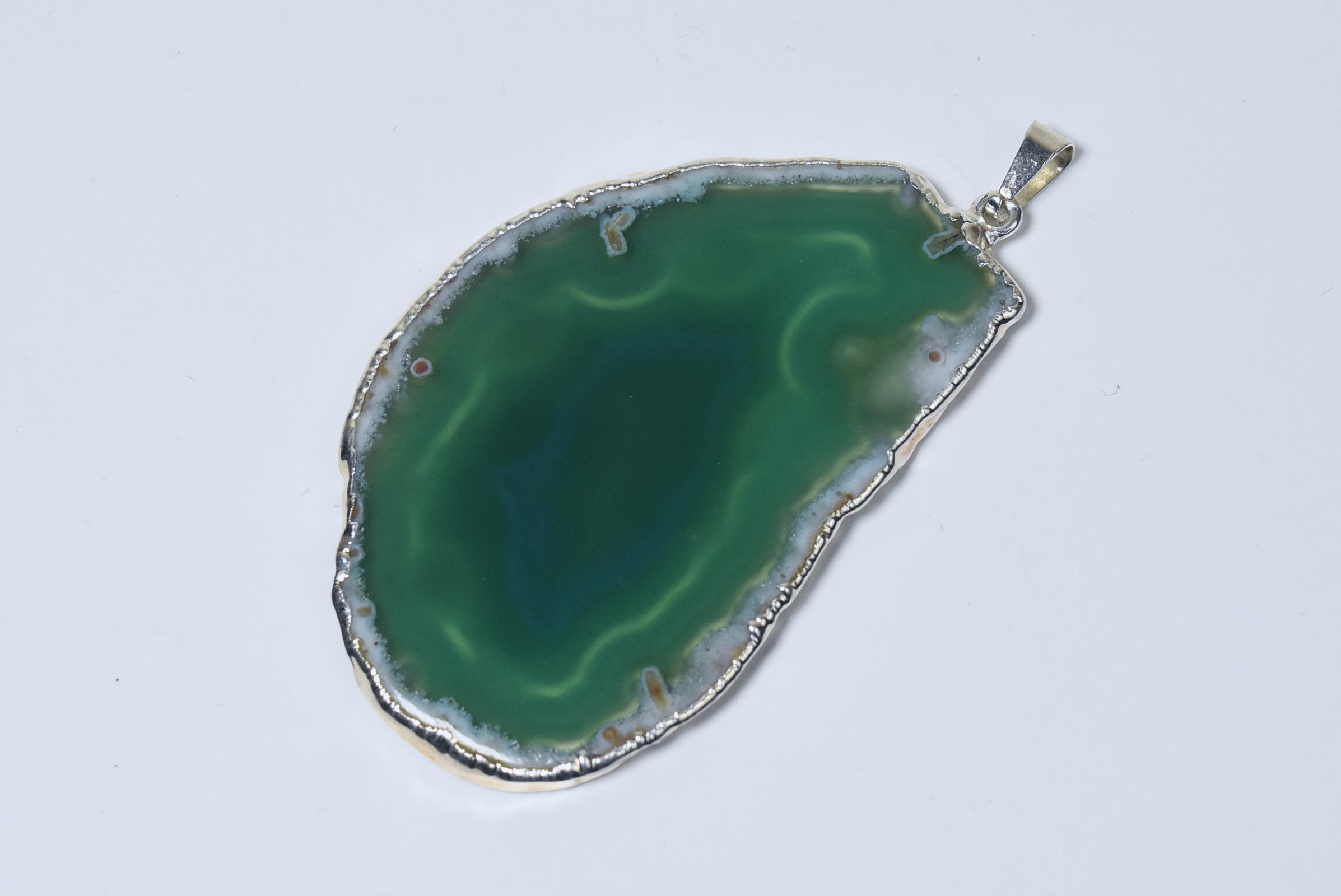 Green Agate Slice Pendant