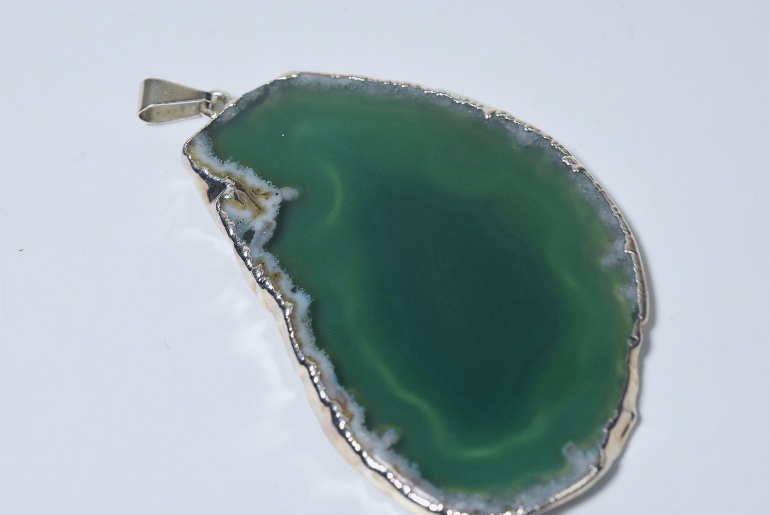 Green Agate Slice Pendant