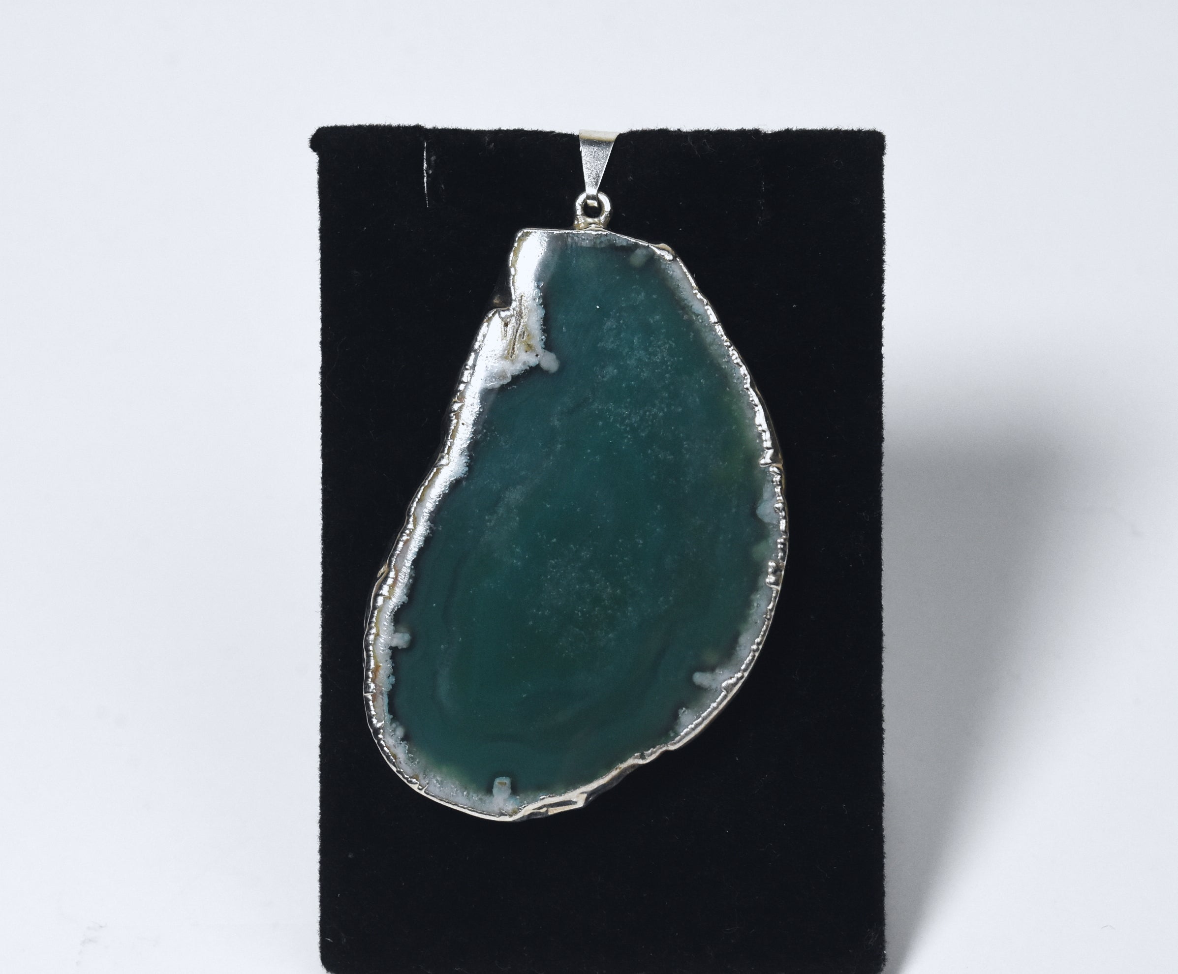 Green Agate Slice Pendant