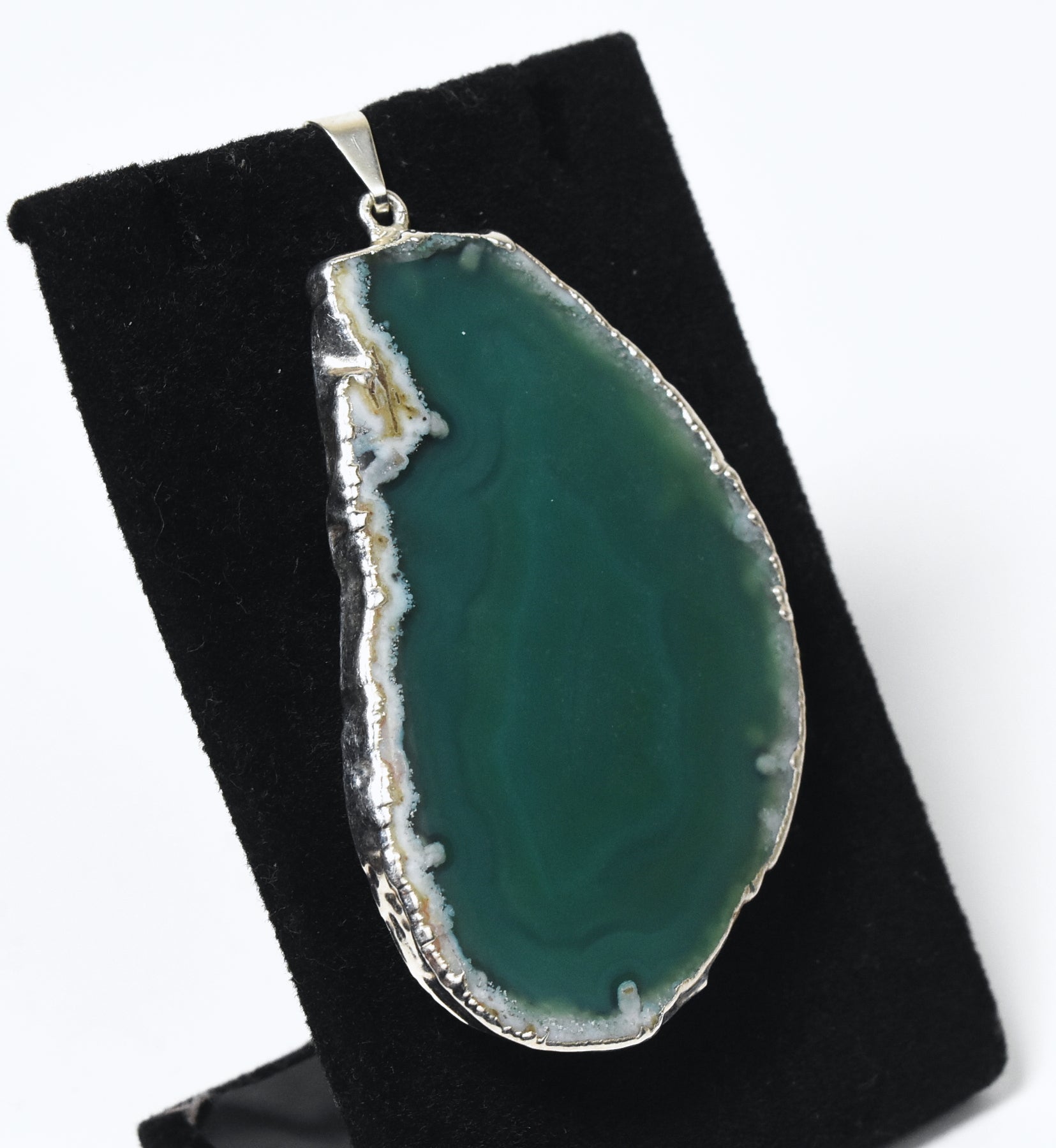 Green Agate Slice Pendant