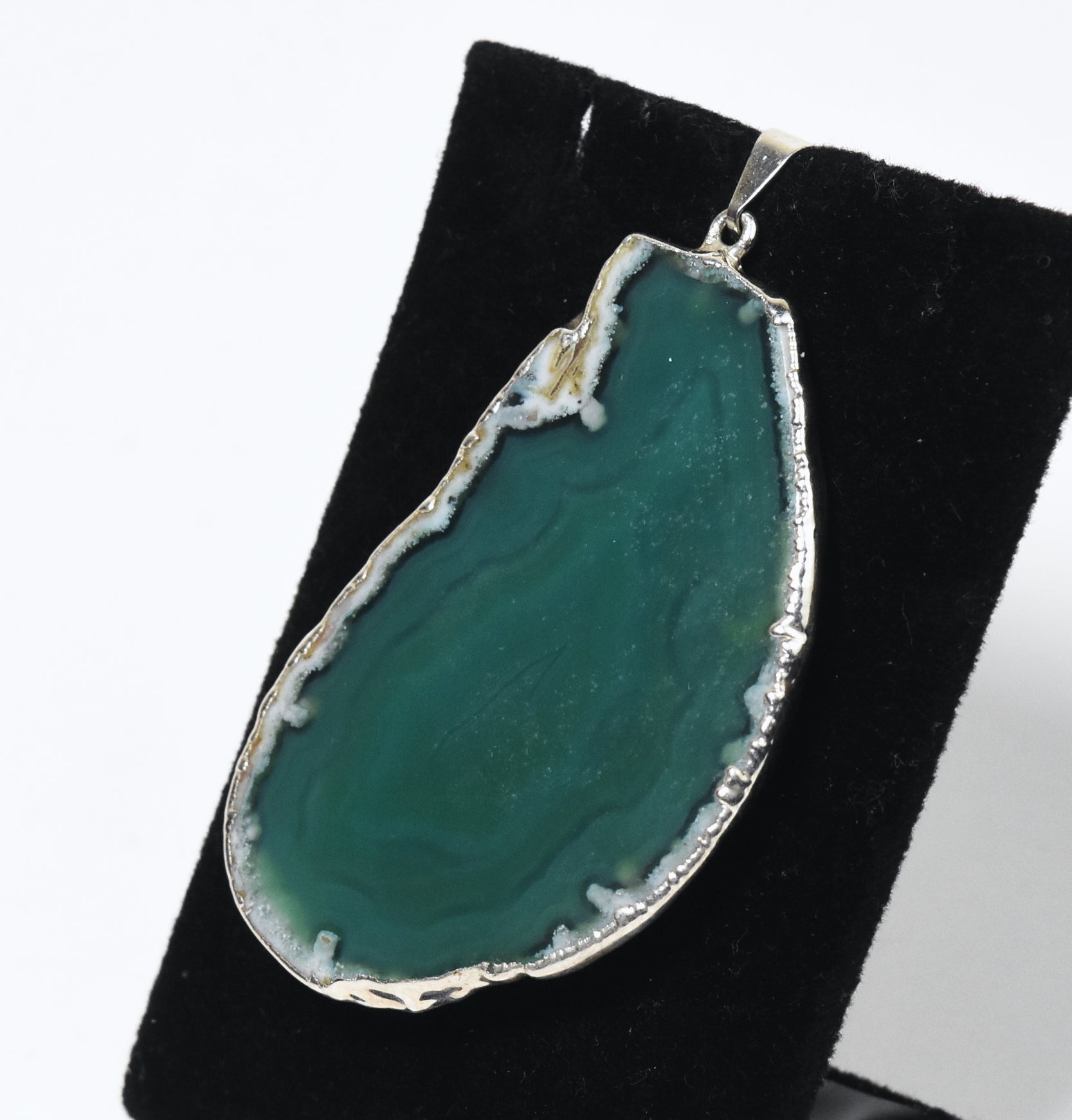 Green Agate Slice Pendant
