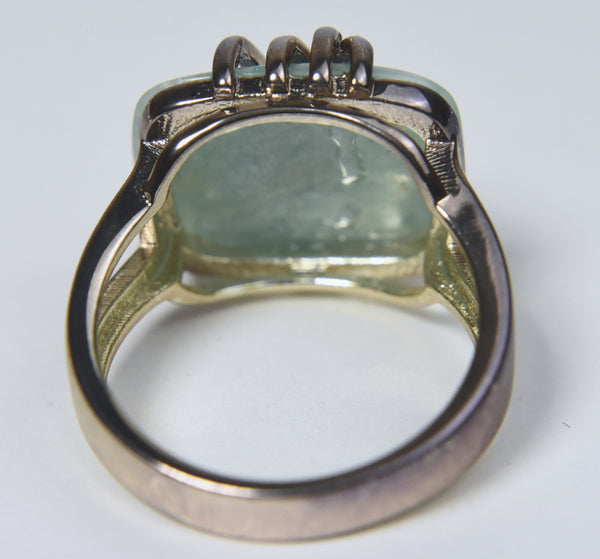 Amazonite Silver Ring - Size 8