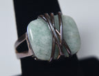 Amazonite Silver Ring - Size 8