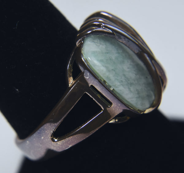 Amazonite Silver Ring - Size 8