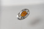 Sterling Silver Organic Form Amber Stud Earrings