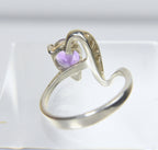 Sterling Silver Amethyst Twist Shank Ring - Size 8