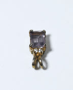 Gold Tone Emerald Cut Amethyst Pendant