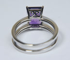 Amethyst Sterling Silver Nesting Rings - Size 8