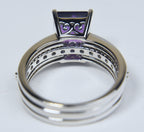 Amethyst Sterling Silver Nesting Rings - Size 8