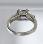 Sterling Silver Amethyst and Cubic Zirconia Ring - Size 6