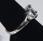 Sterling Silver Amethyst and Cubic Zirconia Ring - Size 6