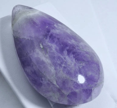 LARGE Carved Amethyst Teardrop Pendant