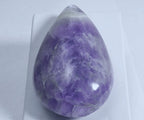 LARGE Carved Amethyst Teardrop Pendant