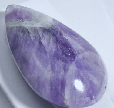 LARGE Carved Amethyst Teardrop Pendant