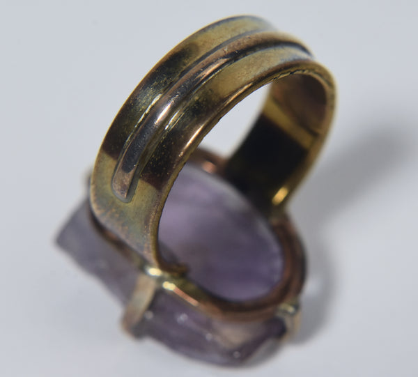 Ametrine Gold Tone Sterling Silver Ring - Size 8