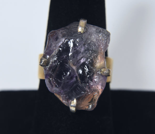 Ametrine Gold Tone Sterling Silver Ring - Size 8