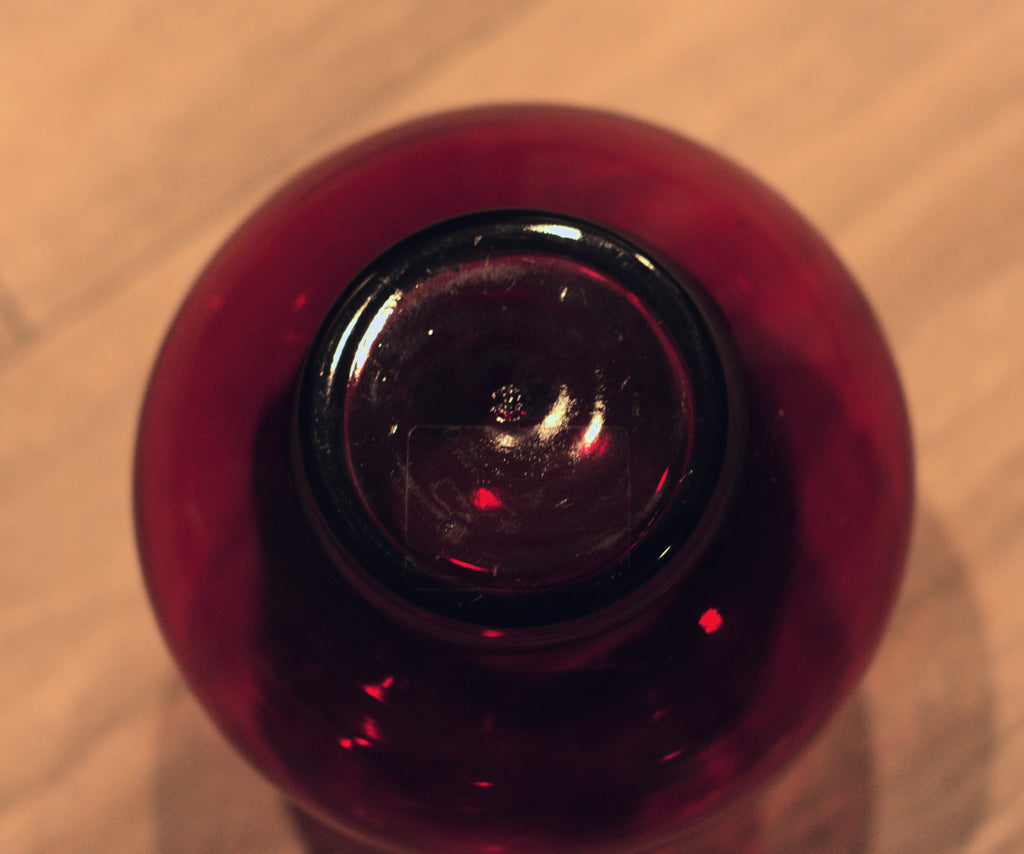 Anchor Hocking - Vintage Royal Ruby Crimped Top Bud Vase