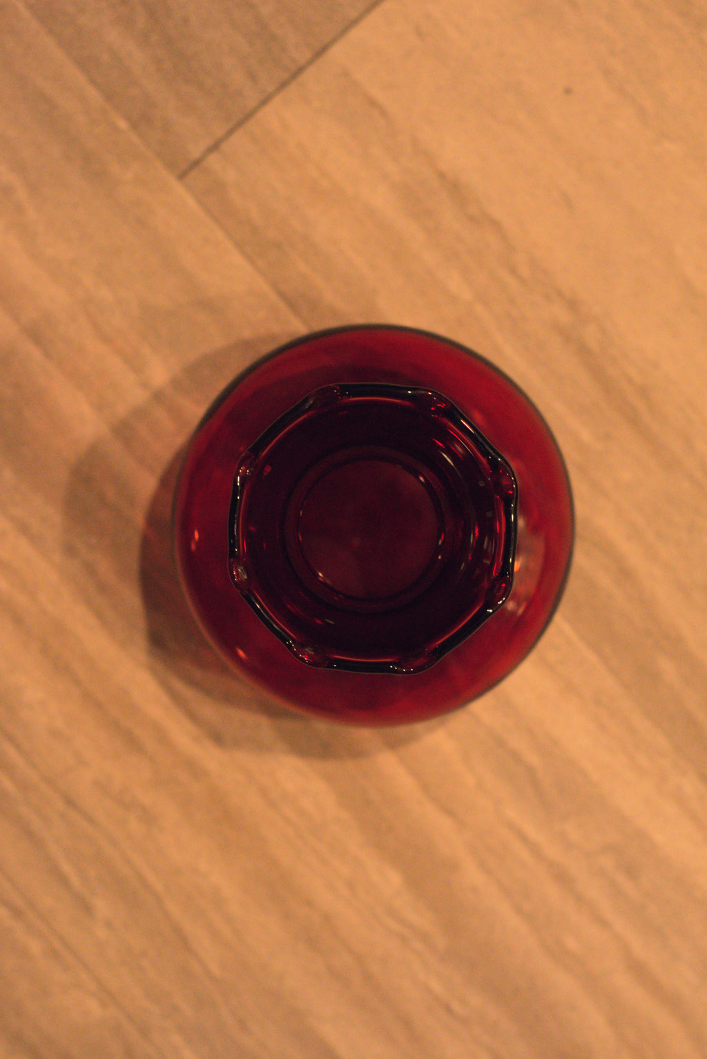 Anchor Hocking - Vintage Royal Ruby Crimped Top Bud Vase