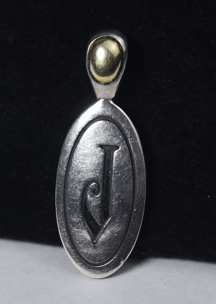 Ann King - Sterling Silver and 18k Gold "J" Initial Pendant