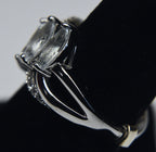 Aquamarine and Topaz Sterling Silver Ring with Adjuster - Size 7 - Size 8