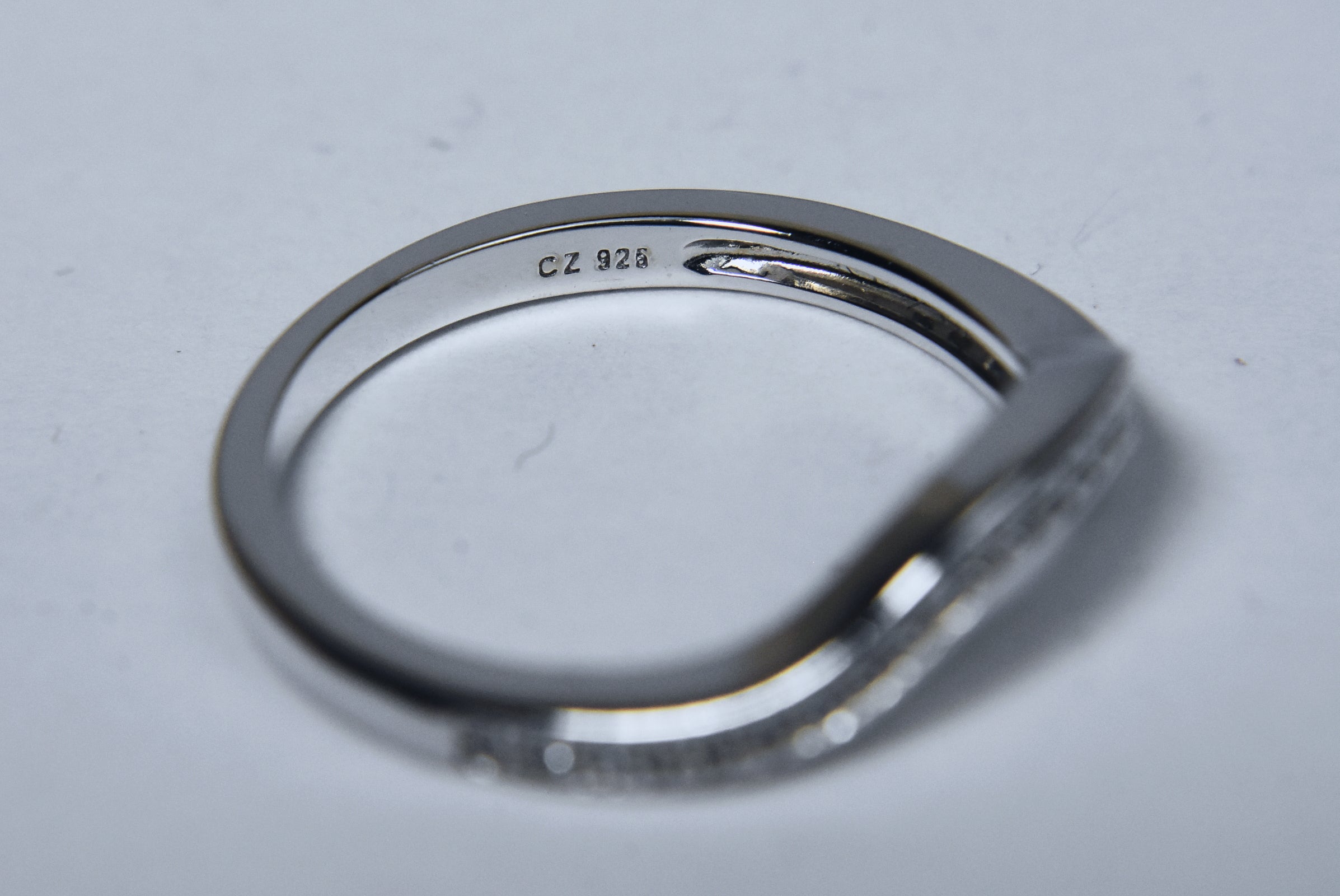 Sterling Silver Cubic Zirconia Arch Ring - Size 8