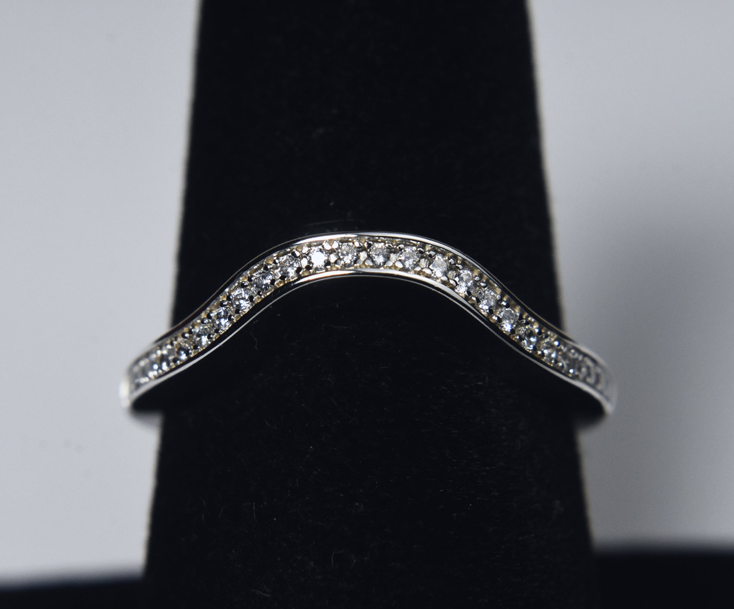 Sterling Silver Cubic Zirconia Arch Ring - Size 8