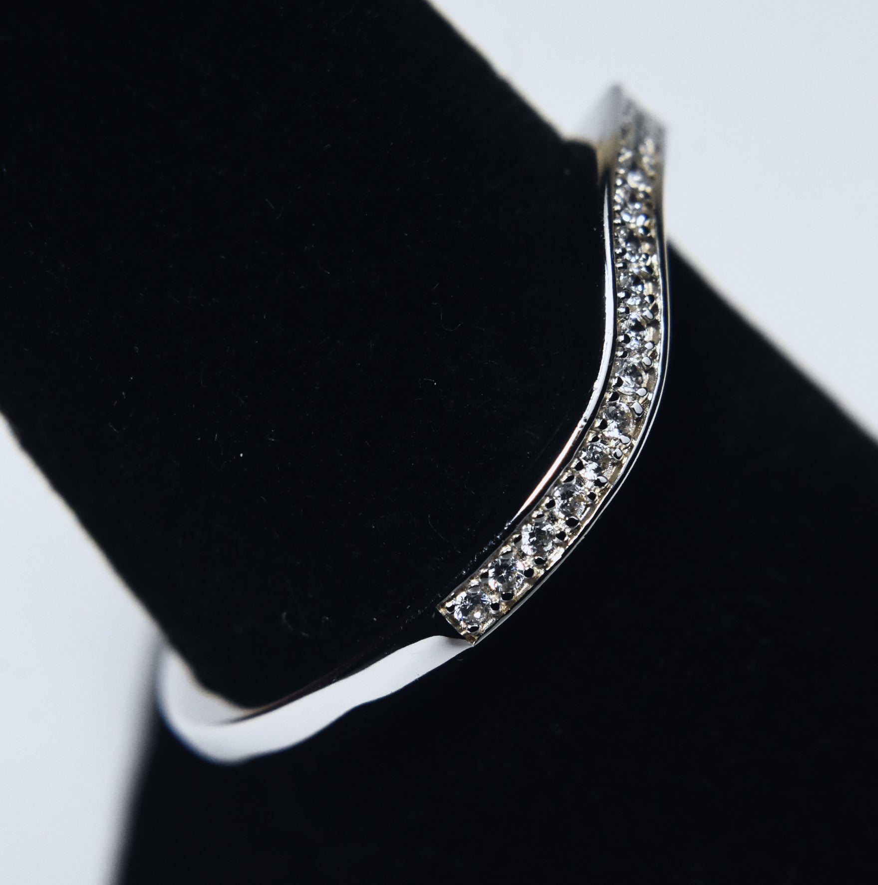 Sterling Silver Cubic Zirconia Arch Ring - Size 8