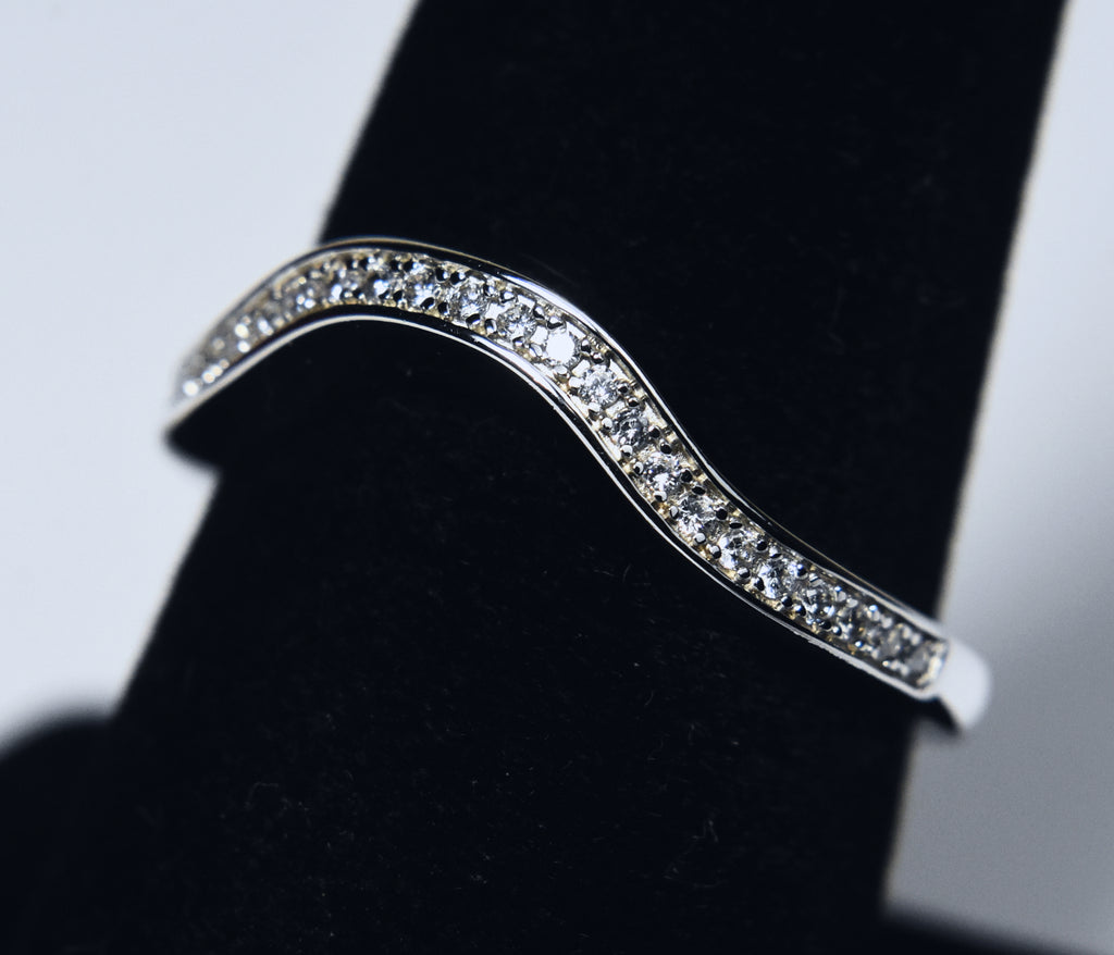 Sterling Silver Cubic Zirconia Arch Ring - Size 8