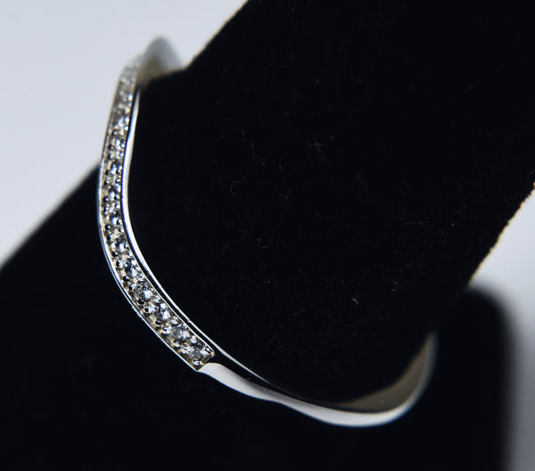 Sterling Silver Cubic Zirconia Arch Ring - Size 8