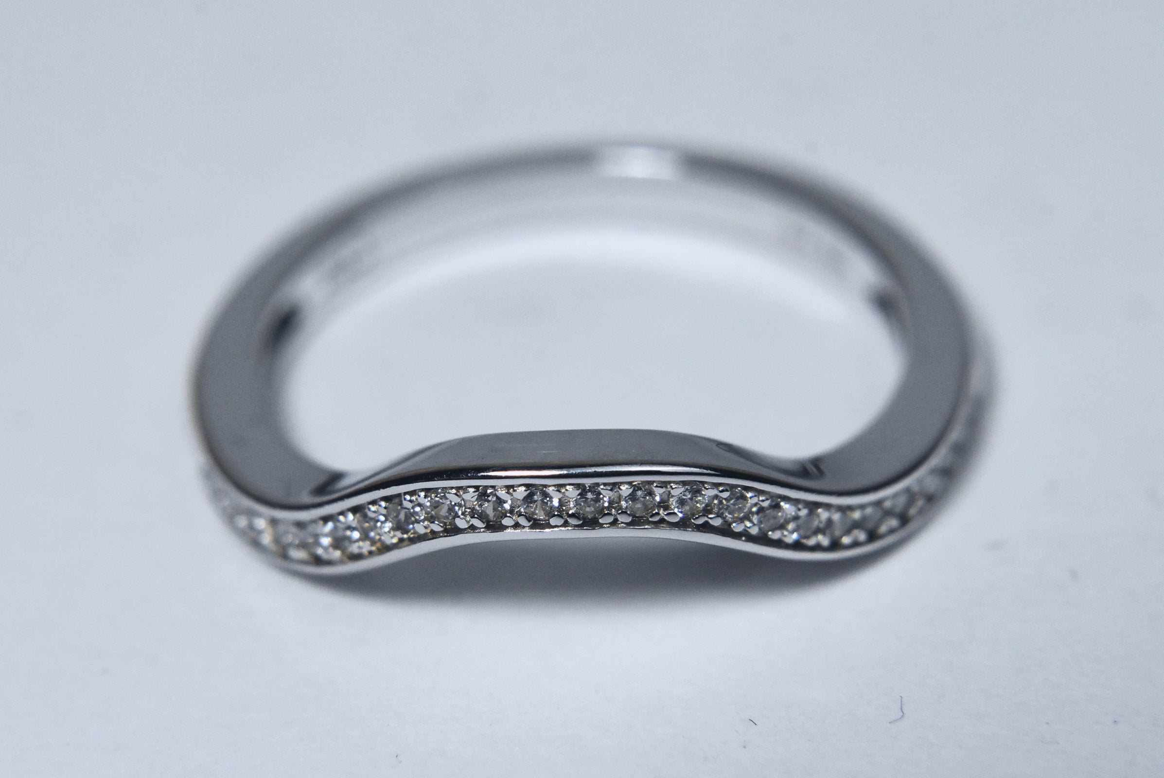 Sterling Silver Cubic Zirconia Arch Ring - Size 8