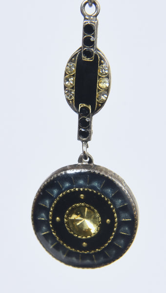Art Deco Enamel Dangle Earrings