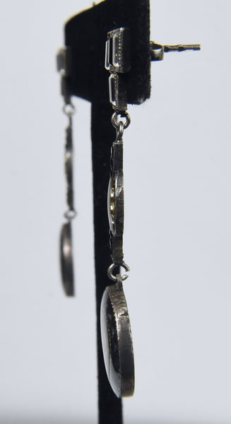 Art Deco Enamel Dangle Earrings