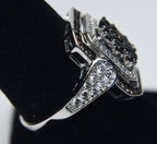 Garnet and Sterling Silver Art Deco Design Ring - Size 8