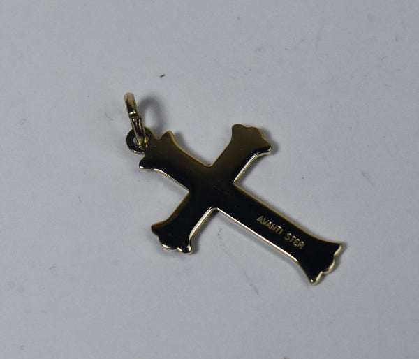 Avanti - Gold Tone Sterling Silver Cross Pendant