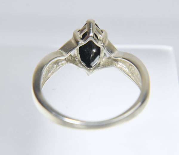 Avon - Sterling Silver Black Onyx Ring - Size 6