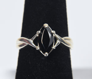 Avon - Sterling Silver Black Onyx Ring - Size 6