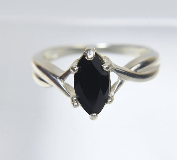 Avon - Sterling Silver Black Onyx Ring - Size 6