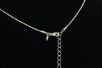 Round Cut Clear Stone in Silver Pendant on Silver Chain Necklace - 16"+