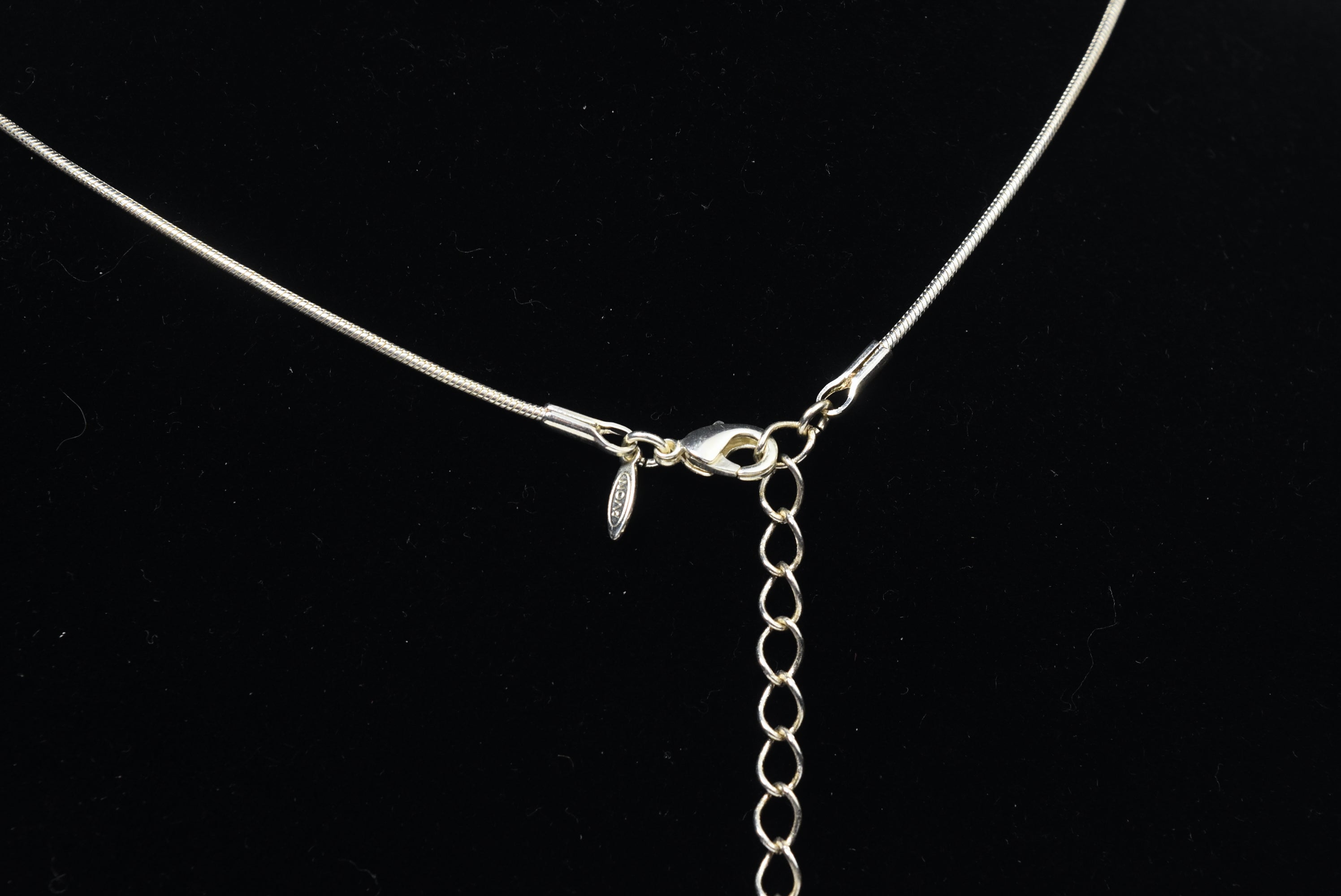 Round Cut Clear Stone in Silver Pendant on Silver Chain Necklace - 16"+