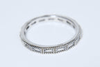 Sterling Silver Glass Baguette Band - Size 7.75